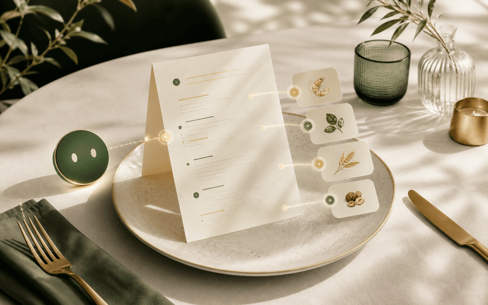 Elegant Nomi product preview showing menu understanding and ingredient guidance